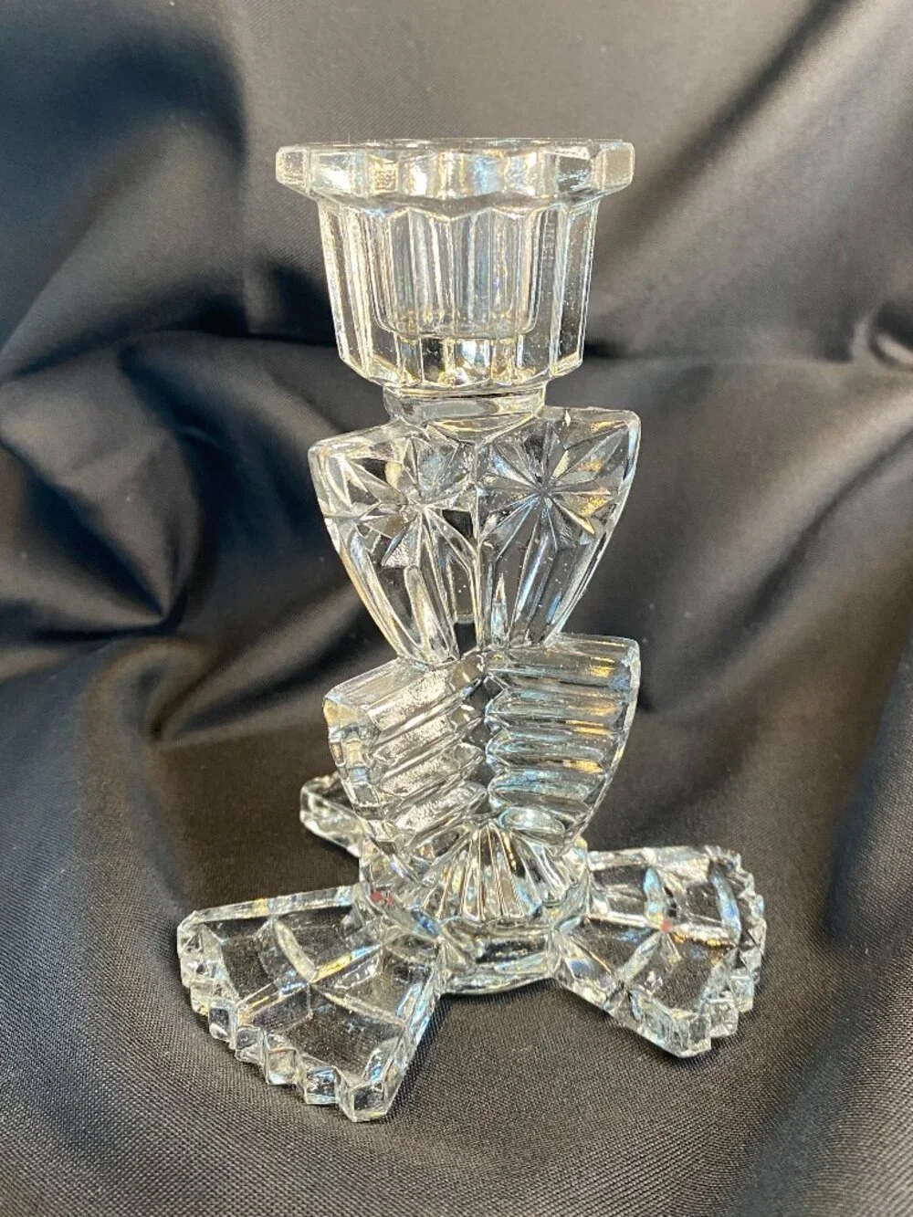 Bagley & Co 1930's Art Deco Glass Duchess (pattern no. 3103) Candlestick Holder